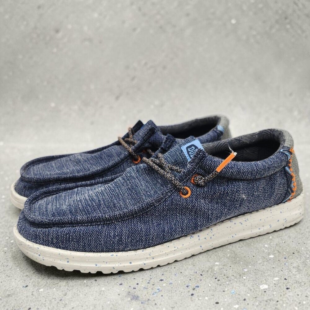 Hey Dude Wally Coastline Shoes Mens 11 Canvas Lightweight Blue Coastal Boho